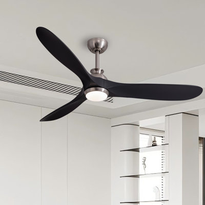 60'' 3 - Blade Dimmable Ceiling Fan With LED Light & Remote Control