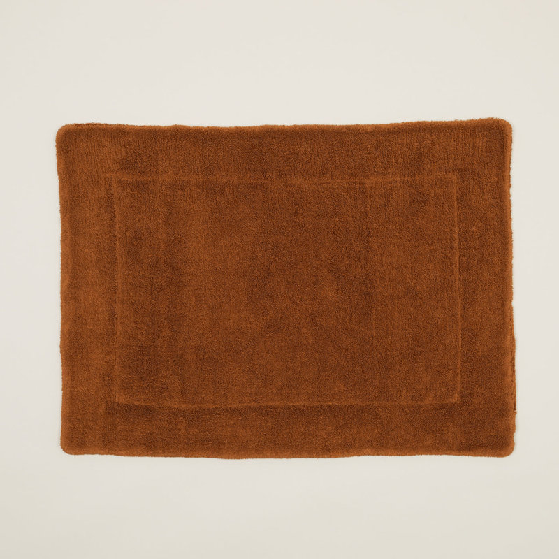  Tapis de bain de couleur unie, Terre cuite