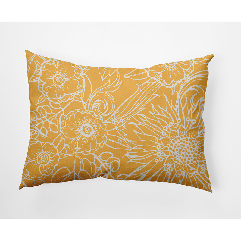 Housse de coussin rectangulaire cubique en polyester lombaire cubique Flare, Jaune d'œuf
