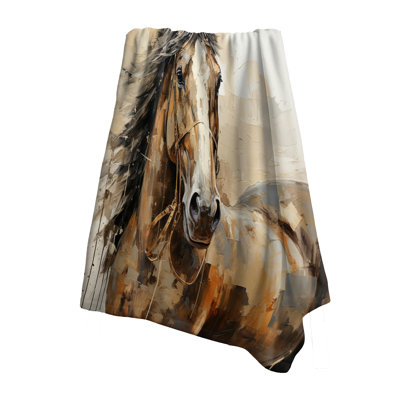 Horse Symbolic Freedom - Horse Living Room Throw Blanket