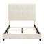 Grand lit plateforme tapissier capitonné beige-171502276