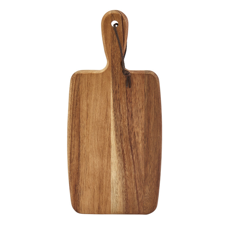 Acacia Wood Rectangular Serving Board Set with Knives