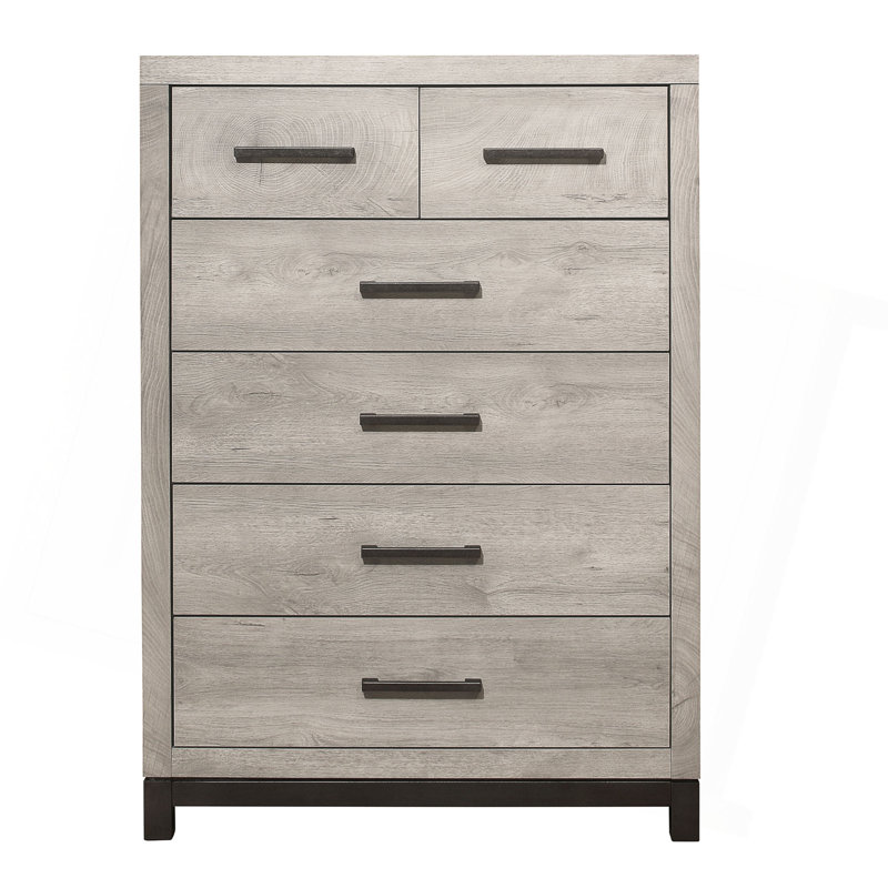 Commode de chambre à coucher deux tons 1 pièce avec 5 tiroirs de rangement