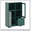 Armoire en bois avec 2 portes en verre et 2 espaces de rangement, 1 pièce