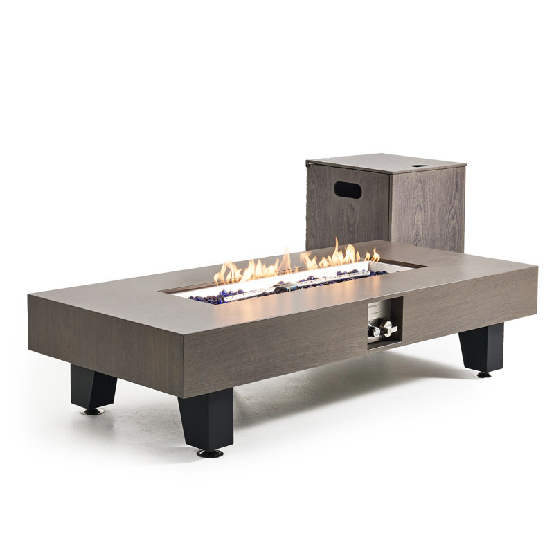 Table de foyer d'extérieur rectangulaire au propane