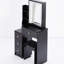 Meuble-lavabo de 29,2 po de gauche avec tabouret rembourré, miroir tricolore à luminosité réglable, rangement à grande capacité pour les petites pièces, design américain, noir