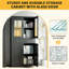 Armoire de rangement en acier 70,9 po avec portes verrouillables, 2 tiroirs et tablettes réglables