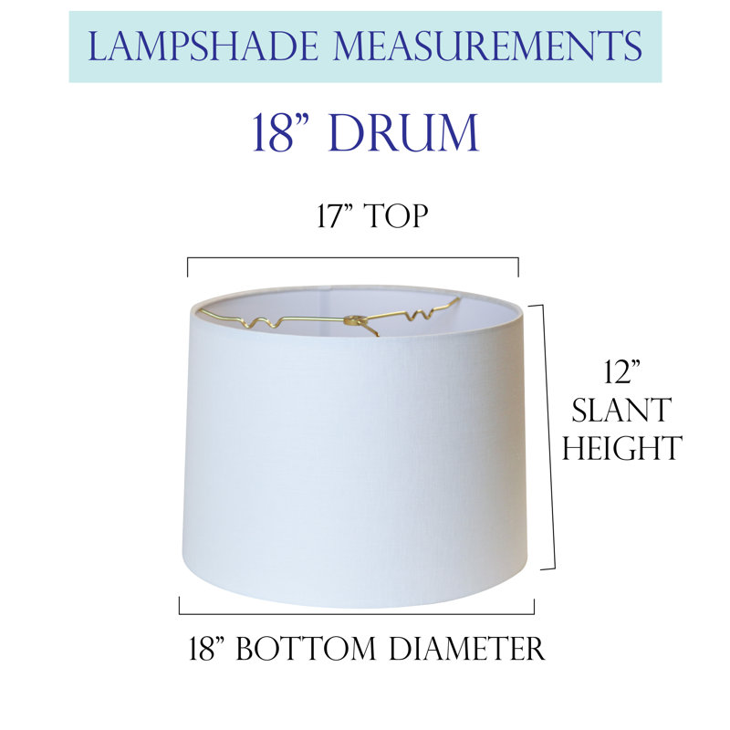 Abat-jour tambour crème en shantung, 17 po, 12 pi H x 18 pi L x 17 pi P