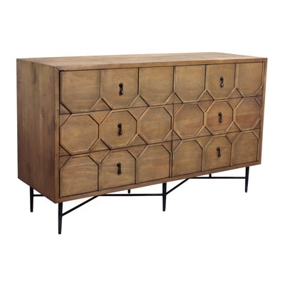 Calis Solid Wood 60'' W 6 - Drawer Dresser