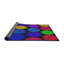 Tapis noir / bleu à motif géométrique tissé à la machine-1064149680