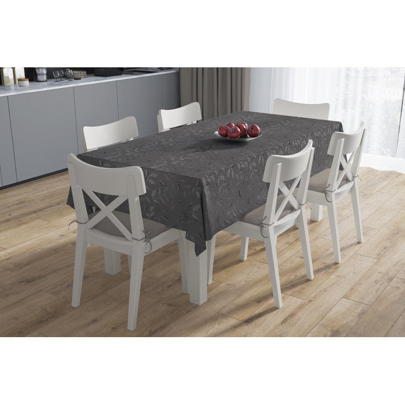 Nappe surdimensionnée en jacquard Vines 54x70 - Muscade, L 162 po x l 70 po, Gris