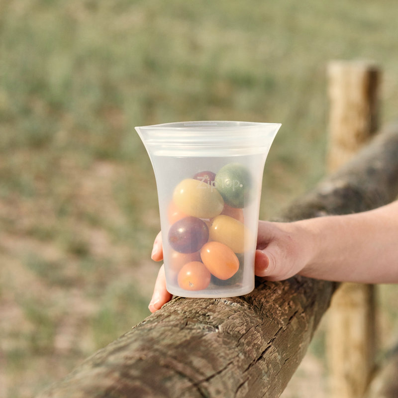 Zip Top Reusable Food Storage Bags | 3 Cup Set [Frost] | Microwave, Dishwasher and Freezer Safe, Frost