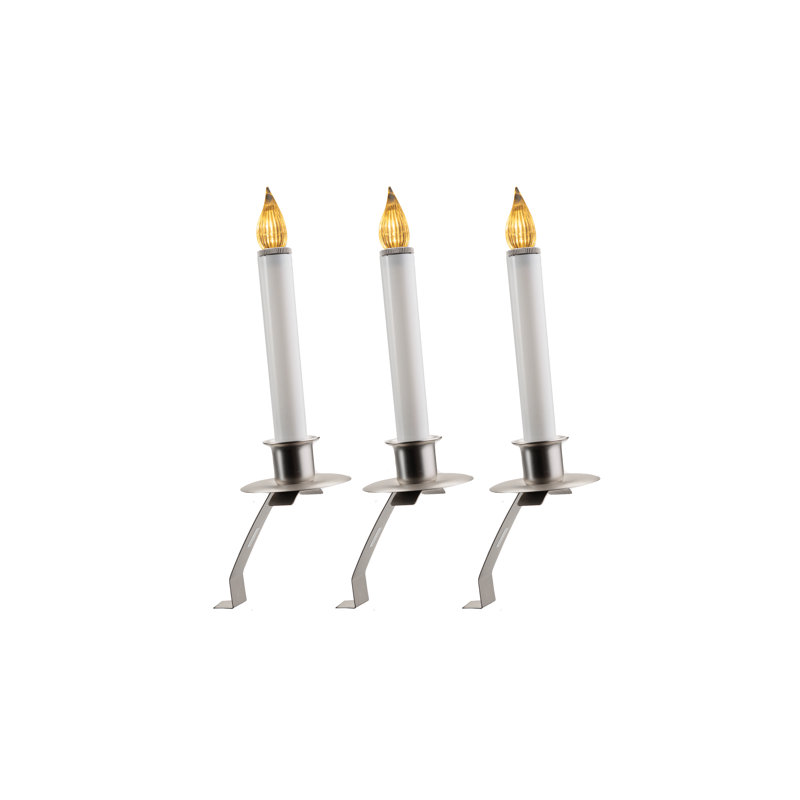 Unscented Flameless Candle with Metal Holder, Pewter