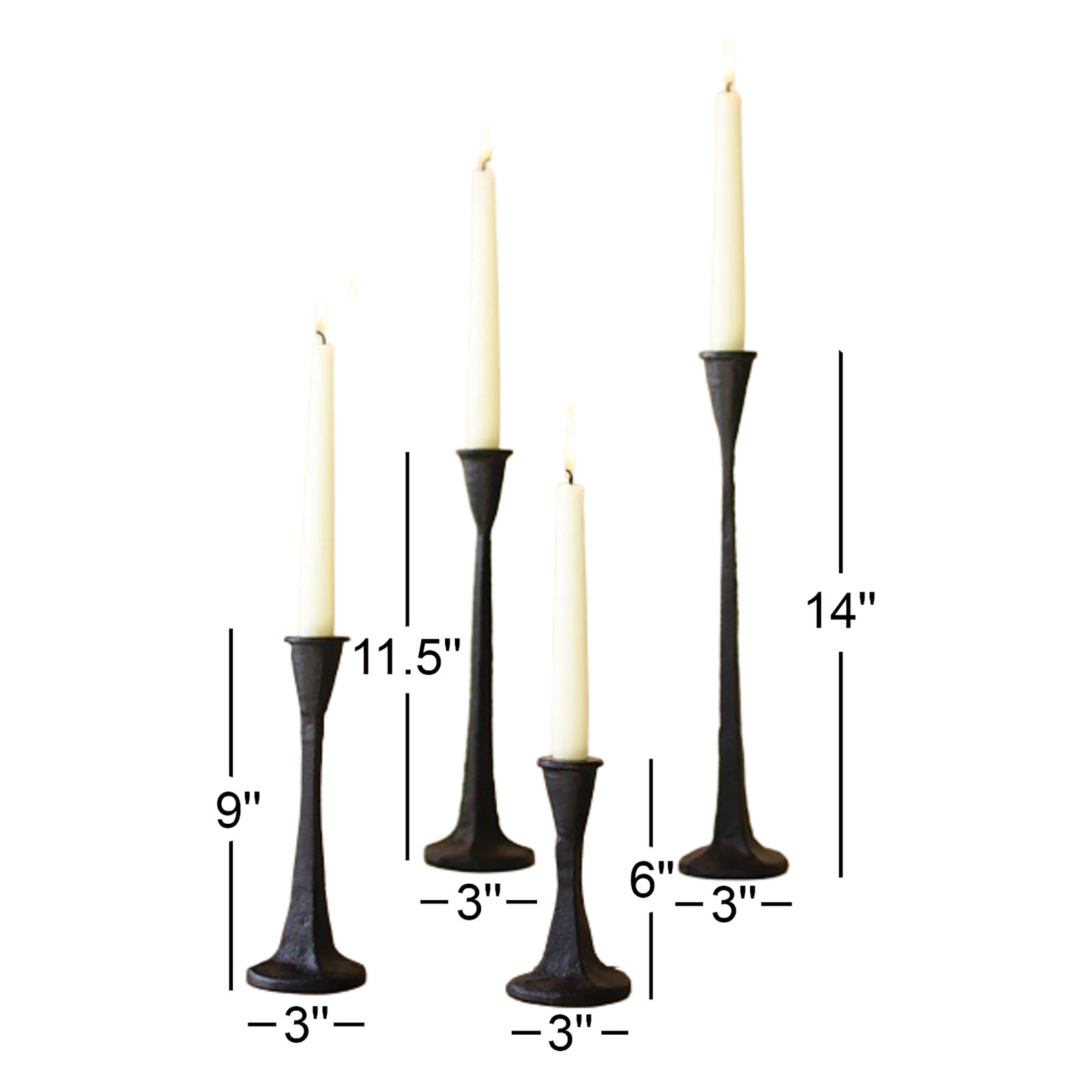 Adalai 4-Piece Iron Candlestick Set