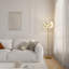 Lampe sur pied moderne 59,8 po avec abat-jour en tissu à motif de feuilles-632698449