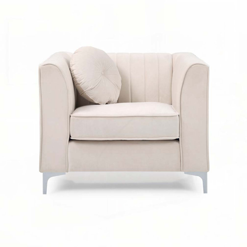 Fauteuil contemporain incliné ivoire