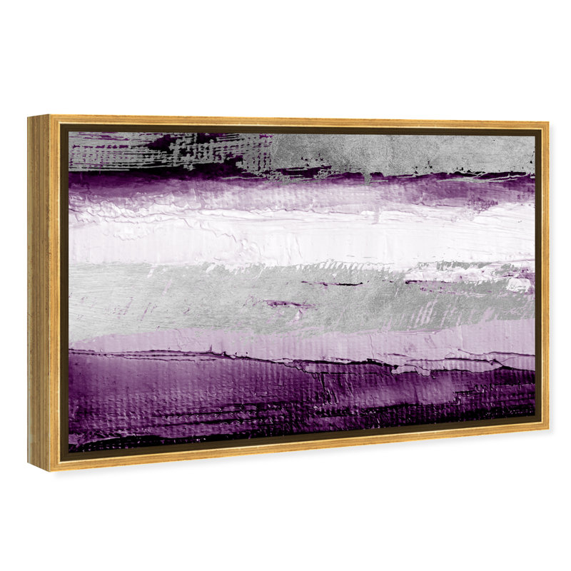 «Abstract Envision and Elevate Violet», impression, Cadre blanc, H 30 po x l 45 po, Blanc