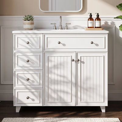 36-inch Single Bathroom Vanity With Ceramic Basin