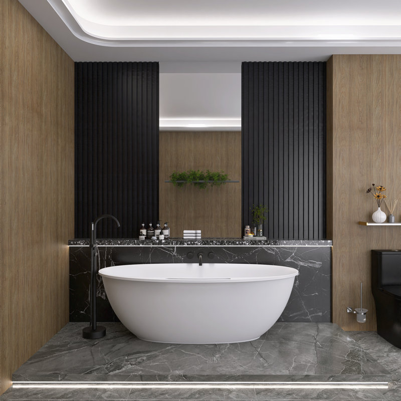67'' x 33.5'' Soaking Solid Surface Bathtub