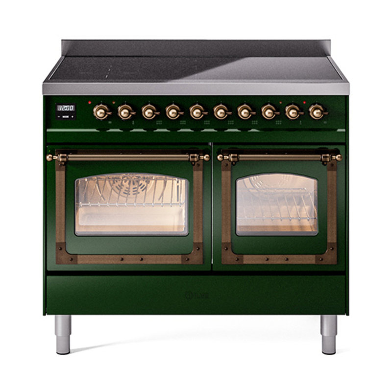 ILVE Nostalgie II Noblesse 40 in Induction Range, Emerald Green/Burnished