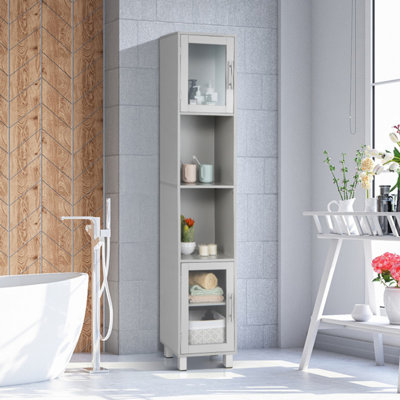 Armoire de rangement tour de salle de bain 71 po et présentoir de rangement autoportant