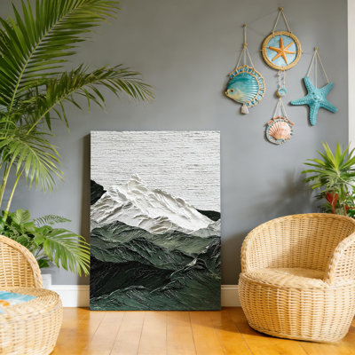 Abstract Green, Built-in Back Wood Frame Wall Art, 30L x 20W