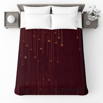 Vertical Lines Circles Quilted Bedspread All Sizes