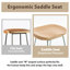 Bar Stools Set of 2 Rustic Counter Stools with Solid Wood Saddle Seat & Metal Legs, Backless Kitchen Island Stools for Breakfast Bar & Home Decor-883923827