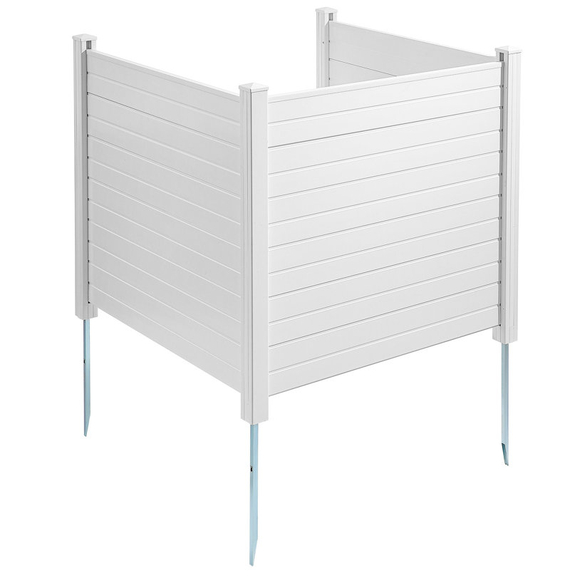 Clôture extérieure en vinyle, 127 cm x 127 cm, idéale pour dissimuler une poubelle et un climatiseur (3 panneaux), ou pour encadrer un équipement de piscine.