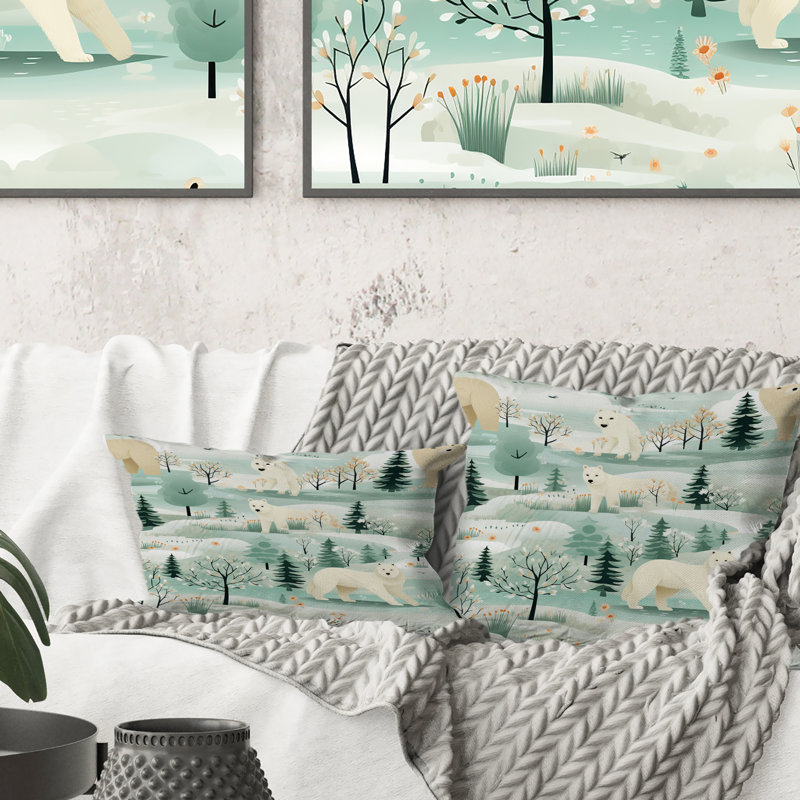 Coussin décoratif en polyester arctique Bear, H 18 po x l 18 po