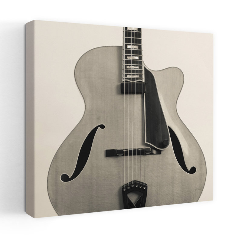 Guitare II, art contemporain abstrait, H 32 po x l 32 po