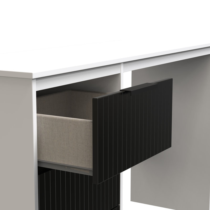 Berklie Dressing Table, Deep Black/White