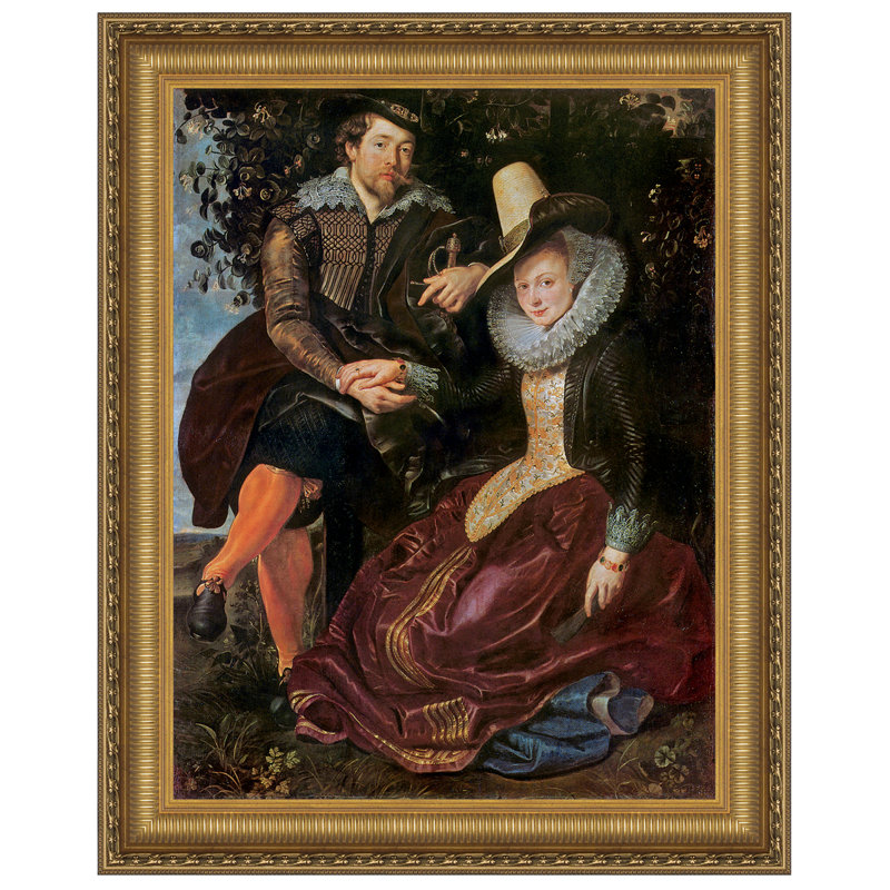 «The Honeysuckle Bower, 1609» par Peter Paul Rubens, reproduction d'art encadrée, H 37,25 po x l 30,25 po x P 1,875 po