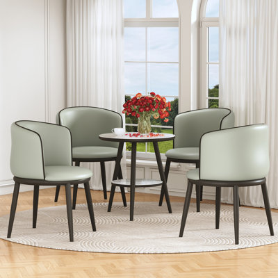 Ensemble de salle à manger rond Gather - Table et 4 chaises, parfait pour les repas confortables