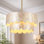 Lustre tambour en coquille festonnée 24 po à 5 lumières Capiz