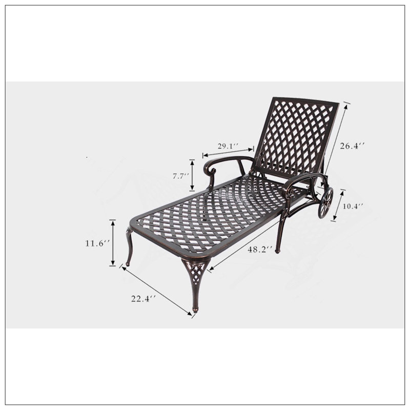 Méridienne en aluminium coulé brun 2 pièces