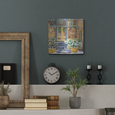 Art mural en métal Red Barrel Studio® «Cafe Cupping Room Ext Winter» par Andrea Strongwater