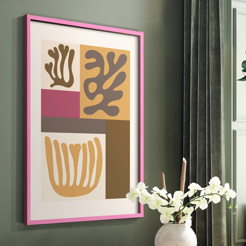 Matisse CCLV III, reproduction encadrée - bois massif, Rose, H 10 po x l 8 po