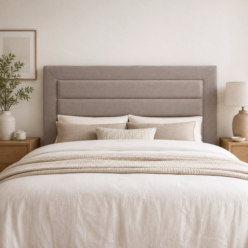Tête de lit rectangulaire moderne réglable de 63 pouces pour chambre à coucher, Tan