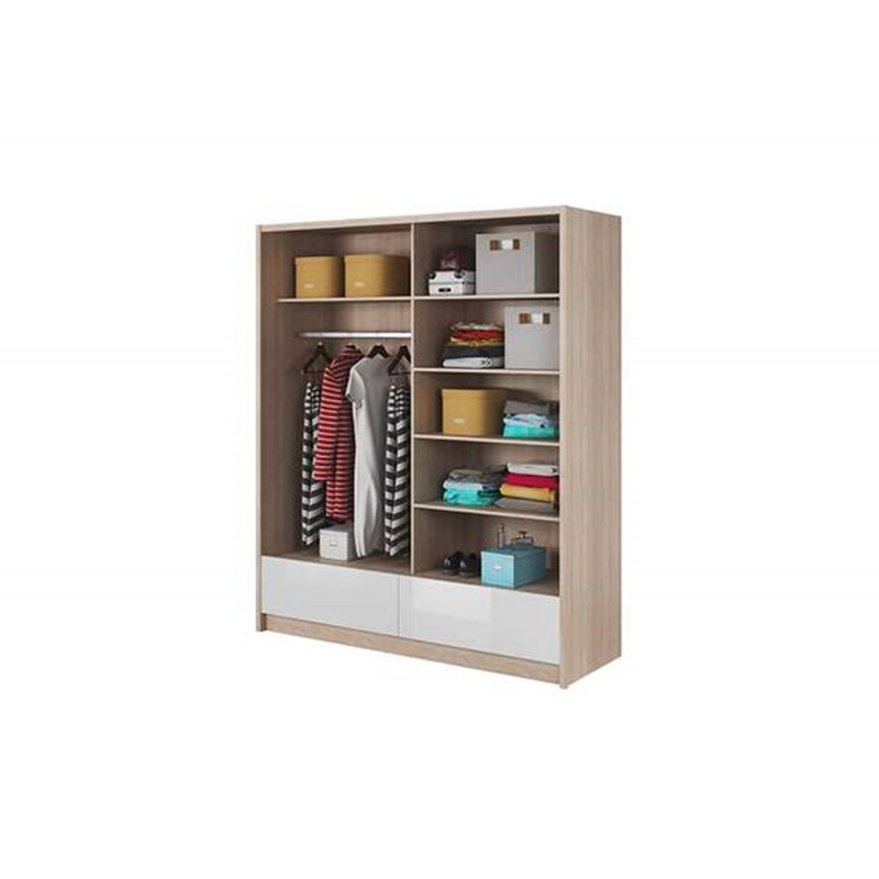Dametris 2 Door Solid + Manufactured Wood Wardrobe
