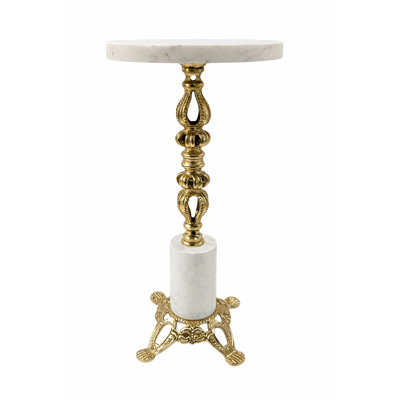 Regal Crown Pedestal Accent Table