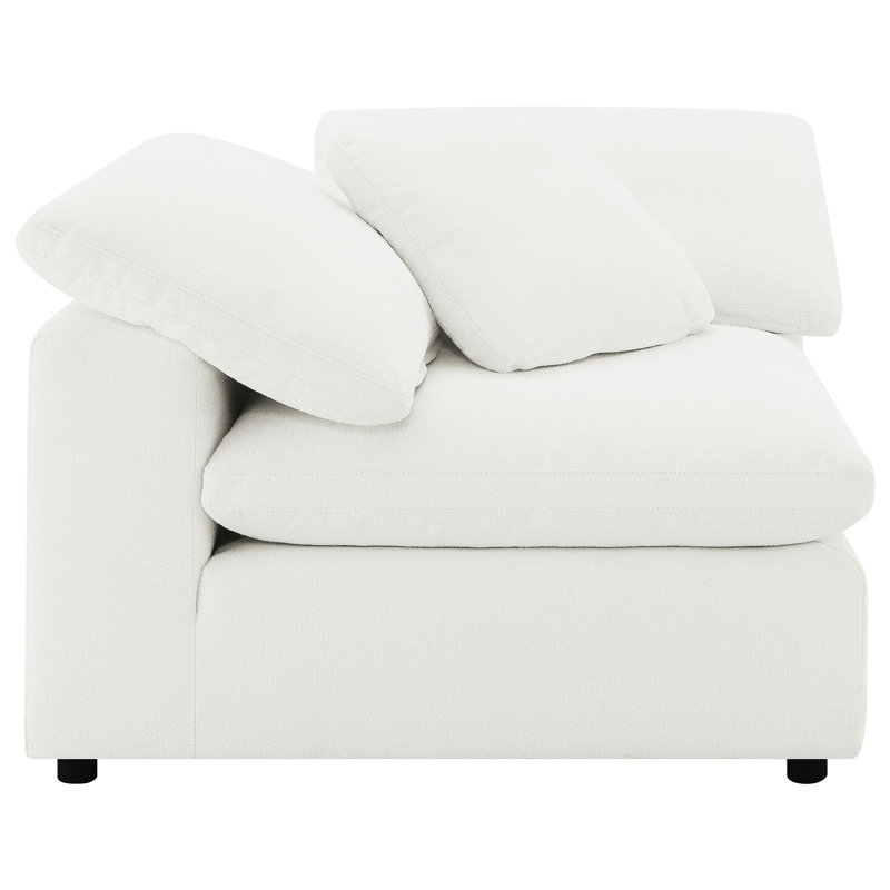 Gilbrook Boucle Upholstered Corner Chair Ivory, Ivory Fabric