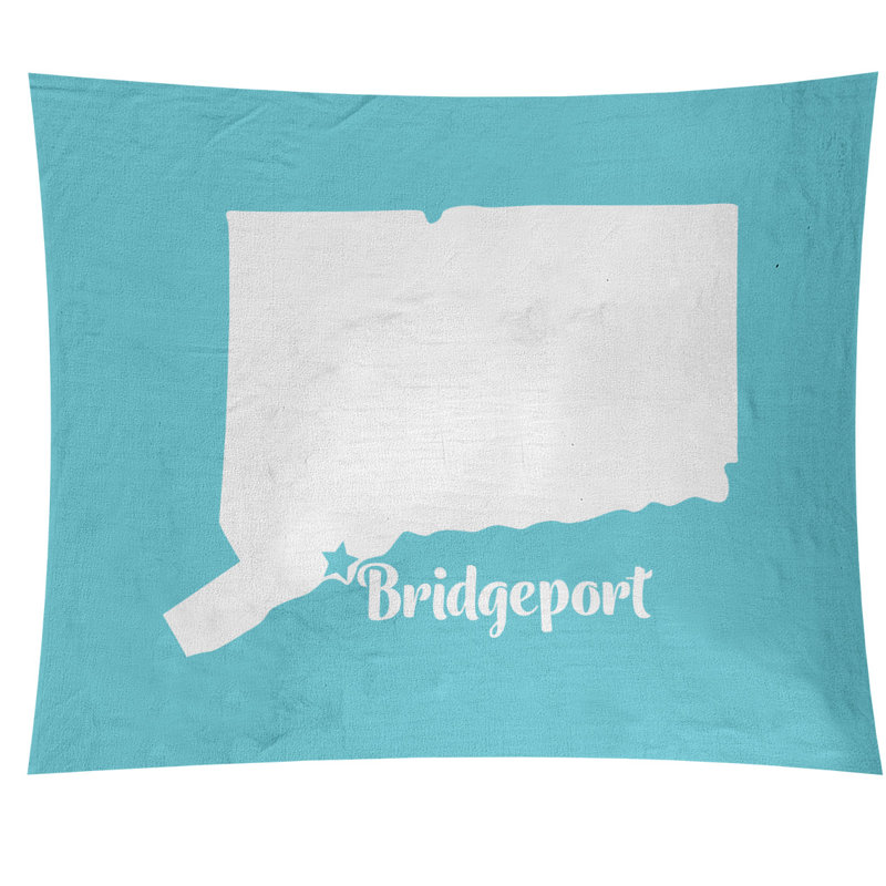 Tapisserie murale connecticut bridgeport, H 27,5 po x l 37,5 po, Bleu sarcelle