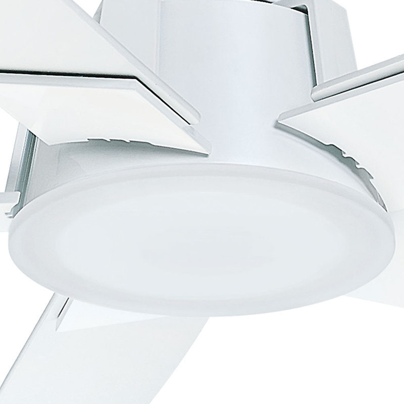 56" Zudio 5 - Blade LED Standard Ceiling Fan with Wall Control and Light Kit Included, Snow White