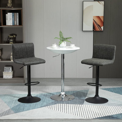 Harri Swivel Upholstered Adjustable Height Counter Stool with Metal Frame