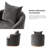 Berklie 31"W Modern Chenille Swivel Barrel Chair with Unique Arms and Solid Wood Legs-778725695