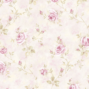 Rouleau de papier peint texturé Vineyard Roses L 32,7 pi x l 20,5 po Brentwood