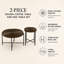 Ensemble 2 pièces table basse et table de bout avec plateau en panneau de fibres à densité moyenne imperméable-133293470