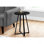 Table d'appoint, côté, rond, bout, table de chevet, lampe, salon et chambre à coucher, stratifié noir, métal noir