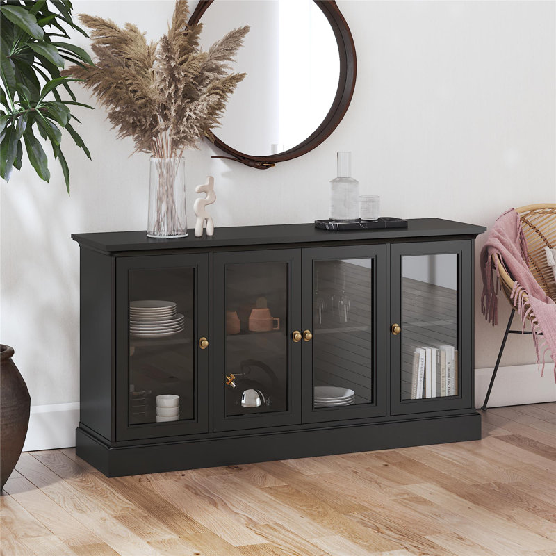 Everywhere Console for 65" TVs,, Black Oak